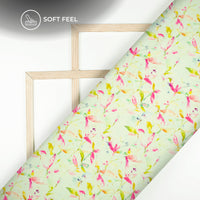 Trendy Floral Digital Print Japan Satin Fabric for Sarees, Kurtis And Blouses