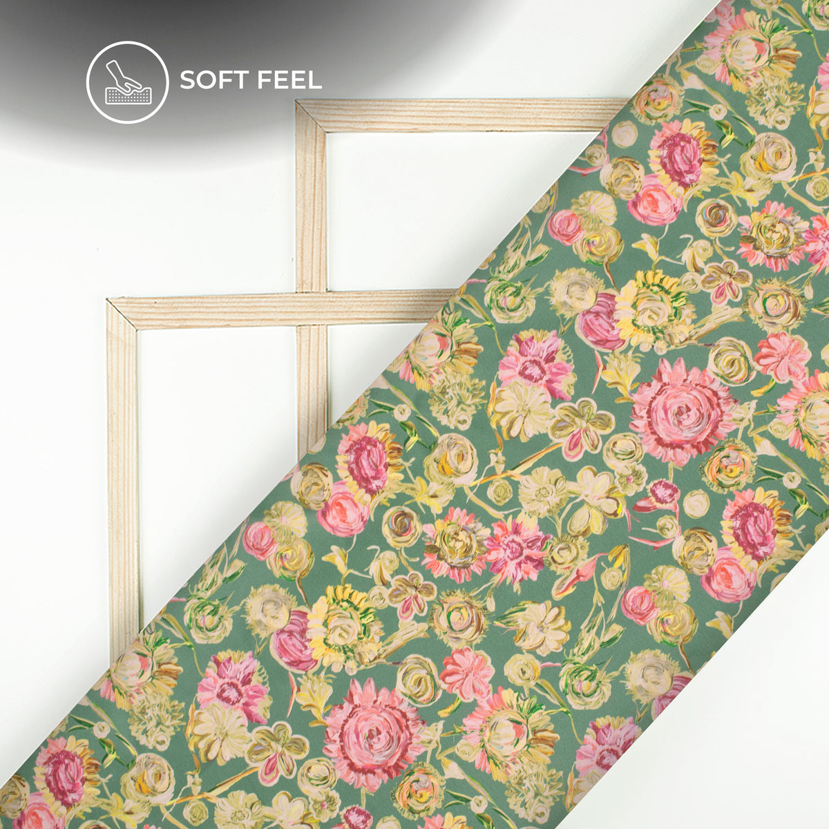 Smooth Digital Print Japan Satin Fabric With Colorful Floral Prints