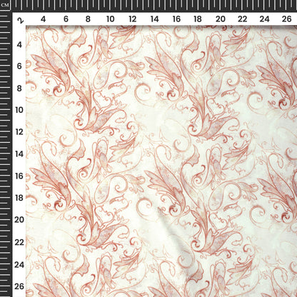 Designer Paisley Digital Print Fabric On Japan Satin