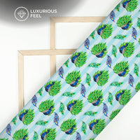 Janmashtami Special Peacock Vibe Digital Print Imported Satin Fabric