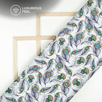Flute And Feather – Digital Print Imported Satin Fabric