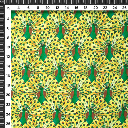 Mor Leela - Digital Print Imported Satin Fabric with Divine Feather Prints