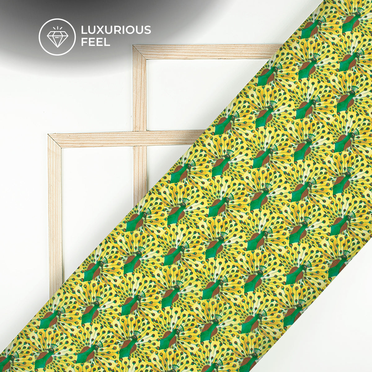 Mor Leela - Digital Print Imported Satin Fabric with Divine Feather Prints