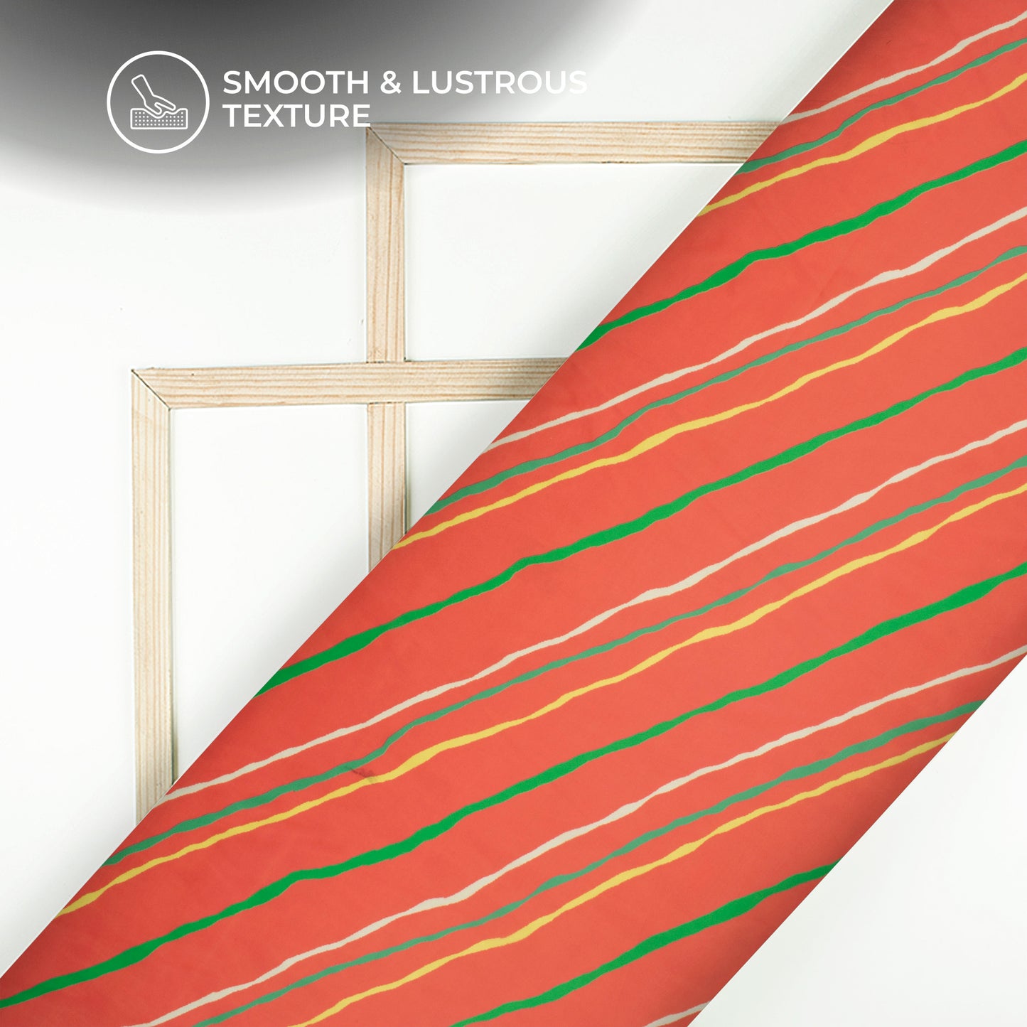 Cherry Red Leheriya Digital Print Organza Satin Fabric