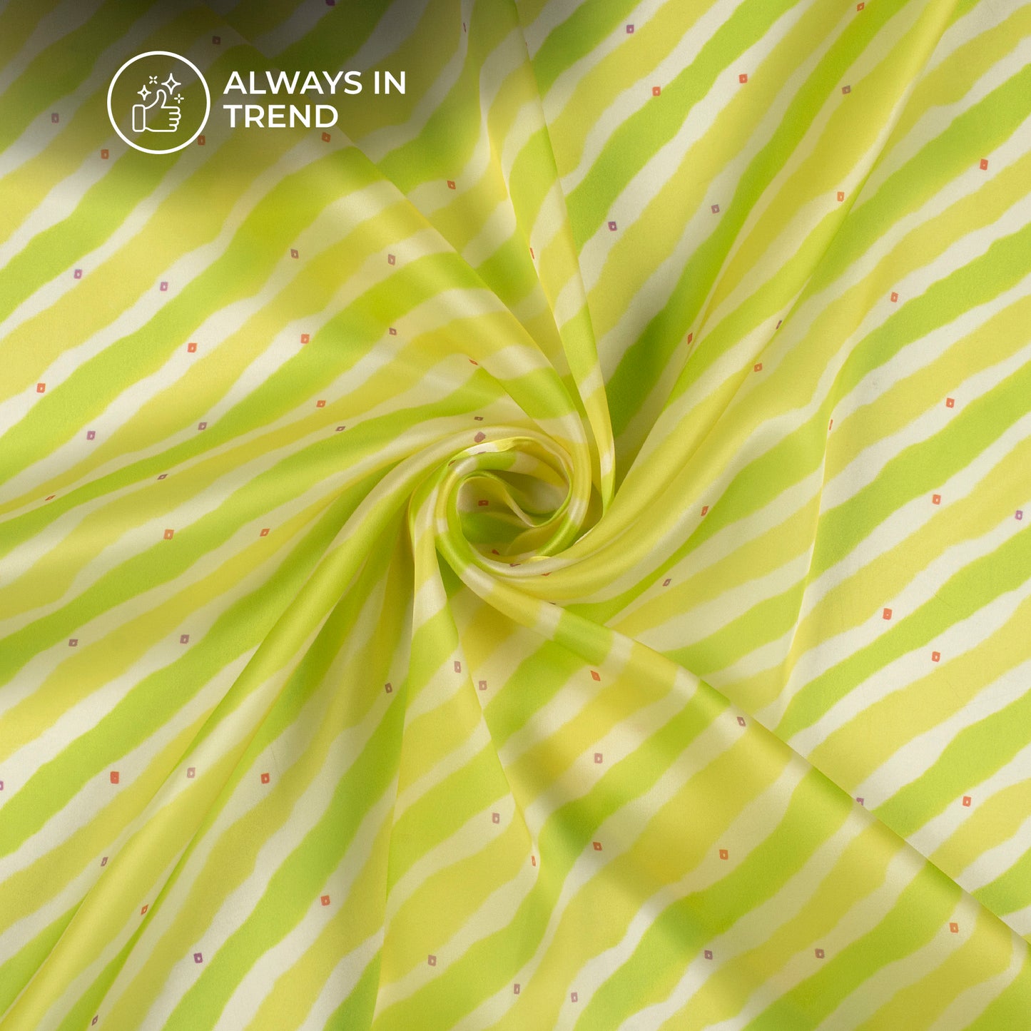 Mint Green Bandhani,Leheriya Digital Print Organza Satin Fabric