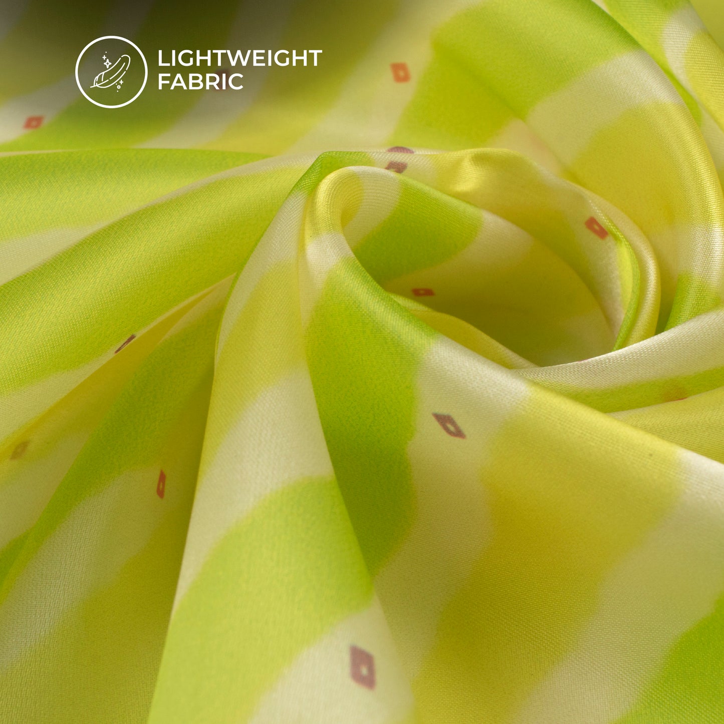 Mint Green Bandhani,Leheriya Digital Print Organza Satin Fabric