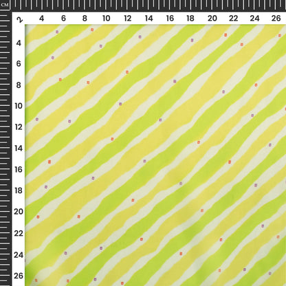 Mint Green Bandhani,Leheriya Digital Print Organza Satin Fabric