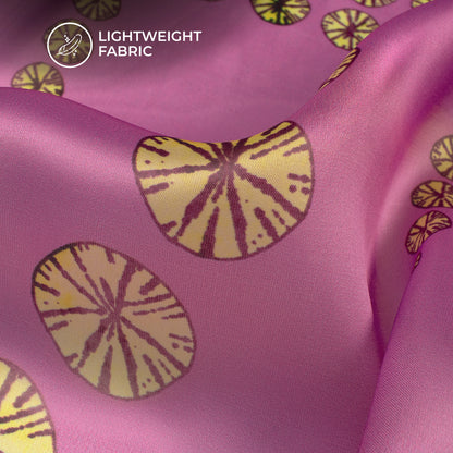 Fuscia Pink Geometric Digital Print Organza Satin Fabric