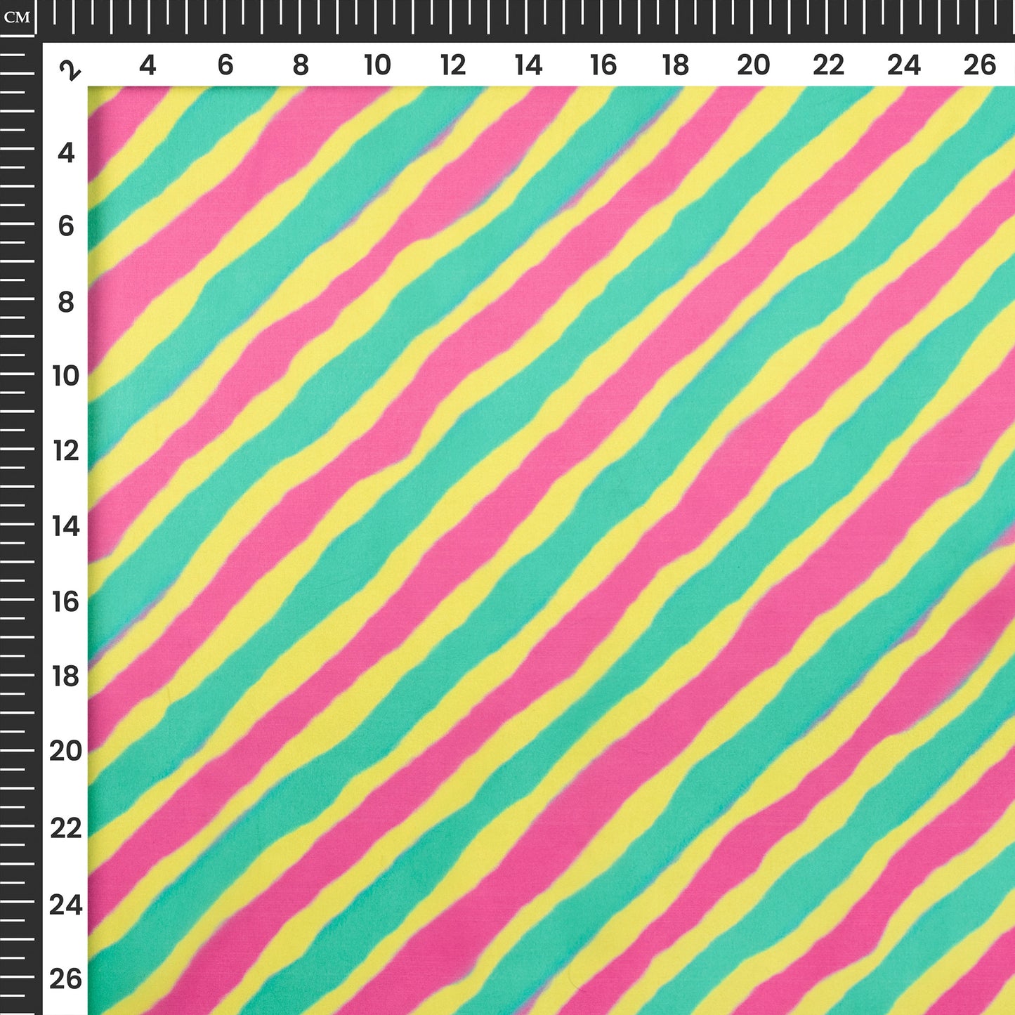 Fuscia Pink Leheriya Digital Print Organza Satin Fabric