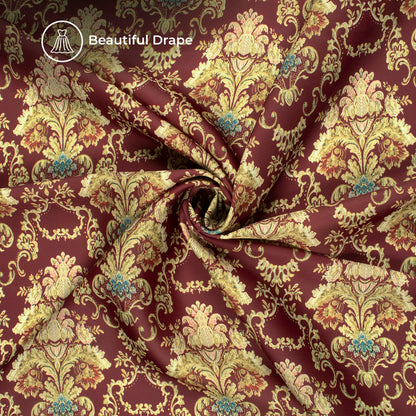 Baby Blue Tropical Digital Print Imported Satin Fabric