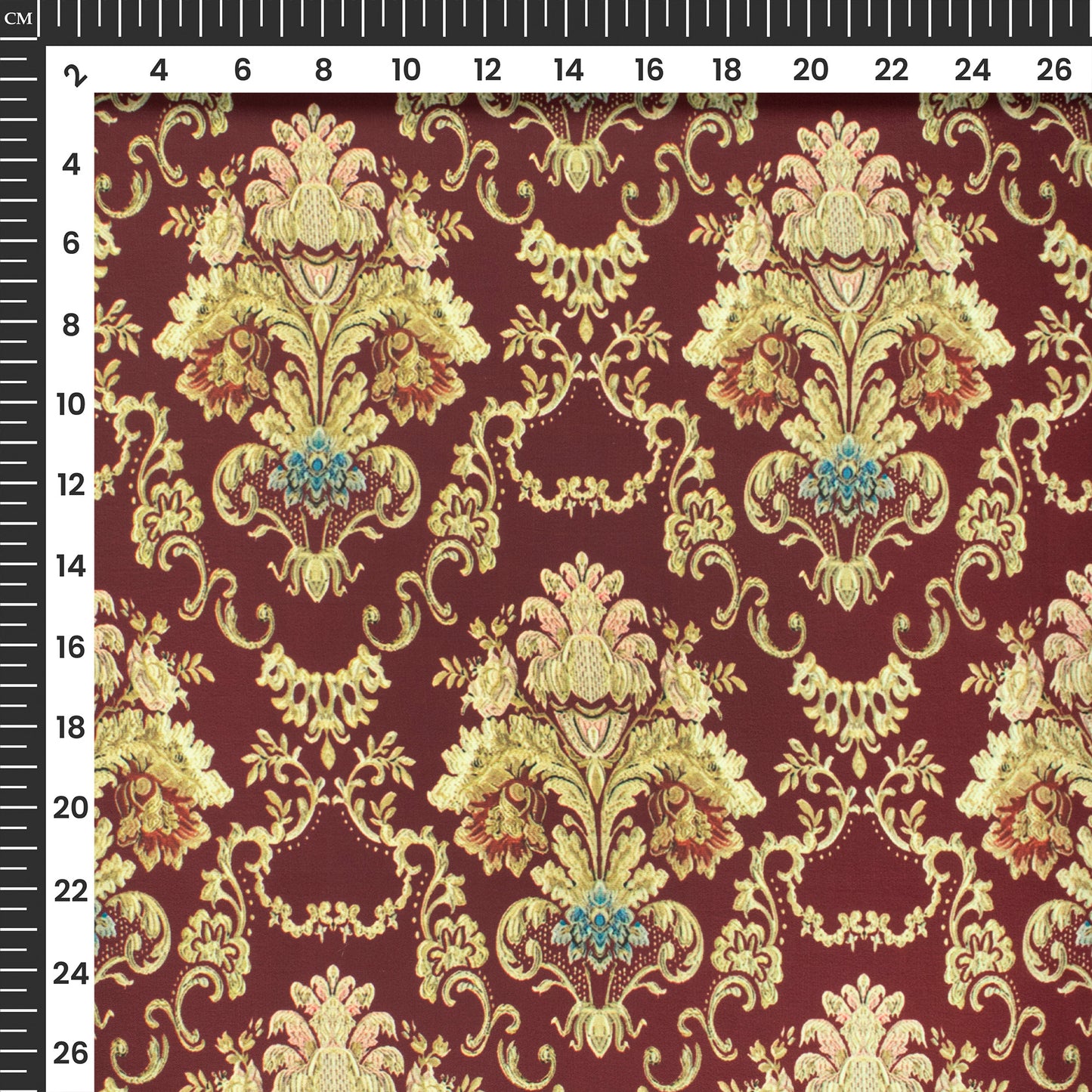 Baby Blue Tropical Digital Print Imported Satin Fabric