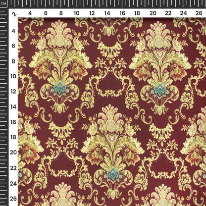 Baby Blue Tropical Digital Print Imported Satin Fabric