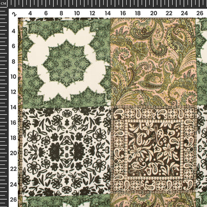 Vintage Pastoral Landscape Digital Print Imported Satin Fabric
