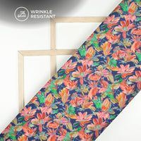 Softcore Scenery Vibes - Aesthetic Floral Digital Print Imported Satin Fabric