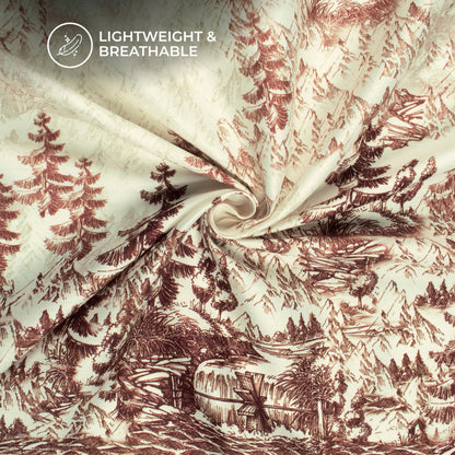 Trendy Tropical Toil Digital Print Poly Glazed Cotton Fabric