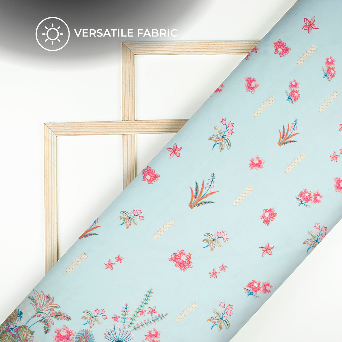 Vintage Daman Floral Digital Print Poly Glazed Cotton Fabric