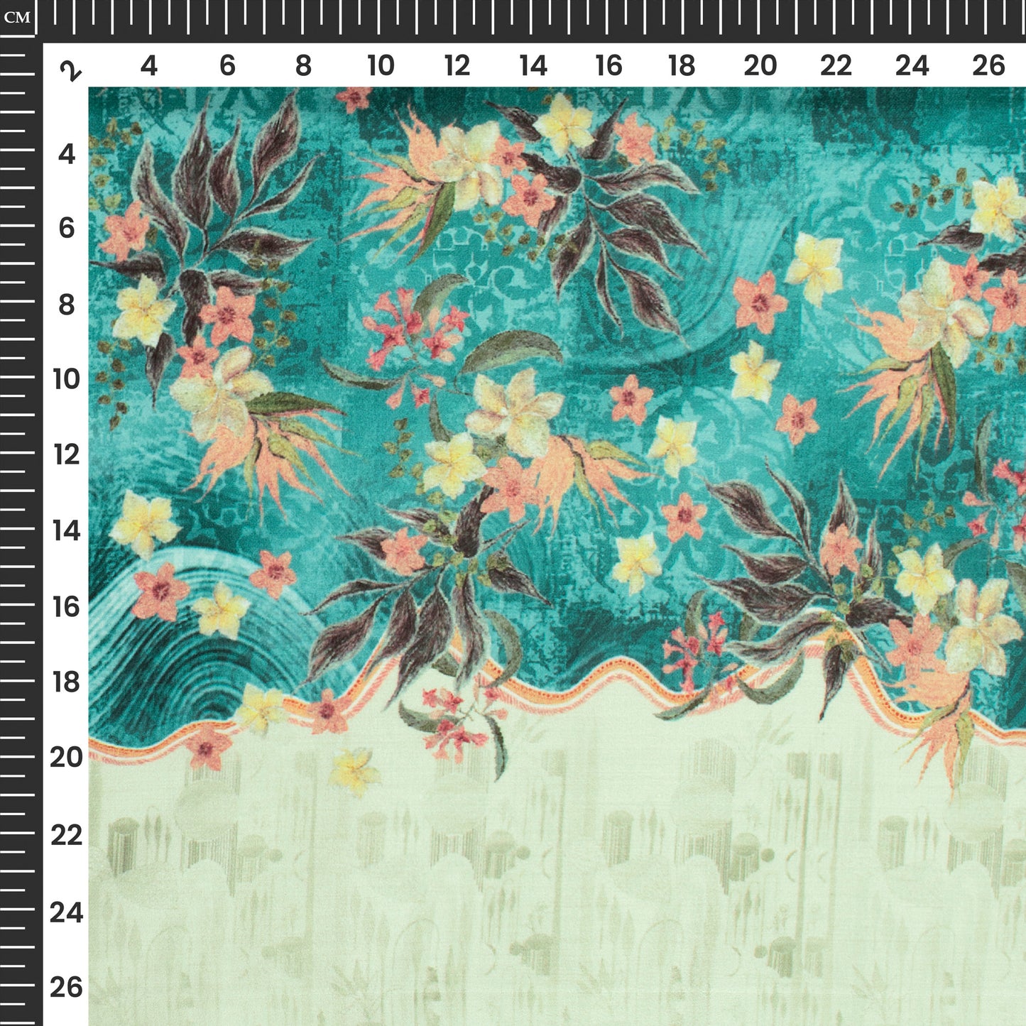 Ethnic Daman Floral Digital Print Poly Glazed Cotton Fabric