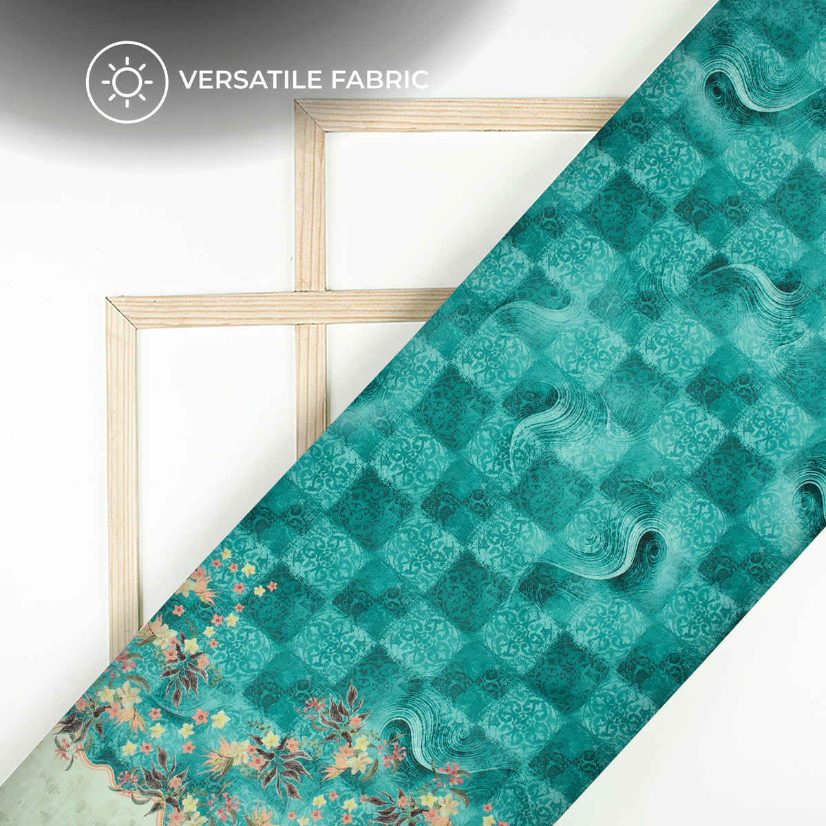 Ethnic Daman Floral Digital Print Poly Glazed Cotton Fabric