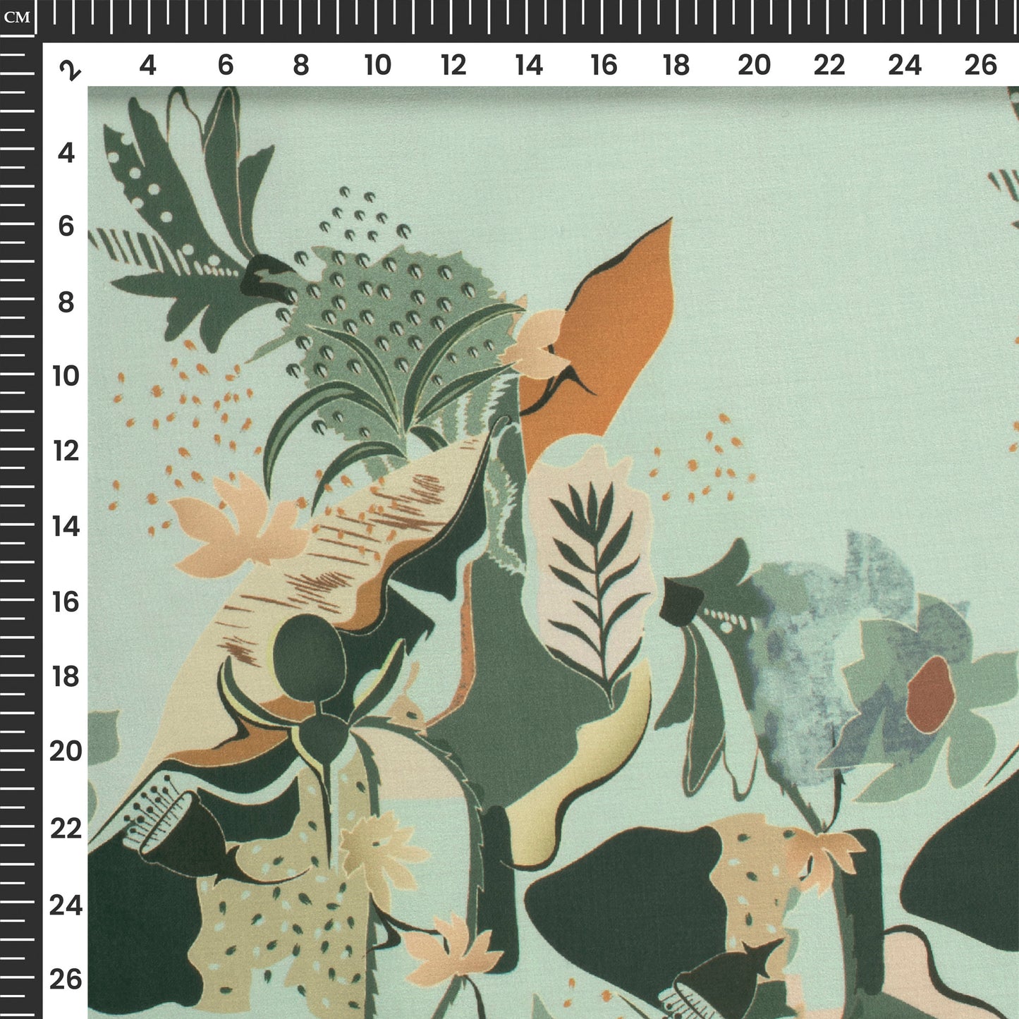 Stylish Floral Border Digital Print Poly Glazed Cotton Fabric