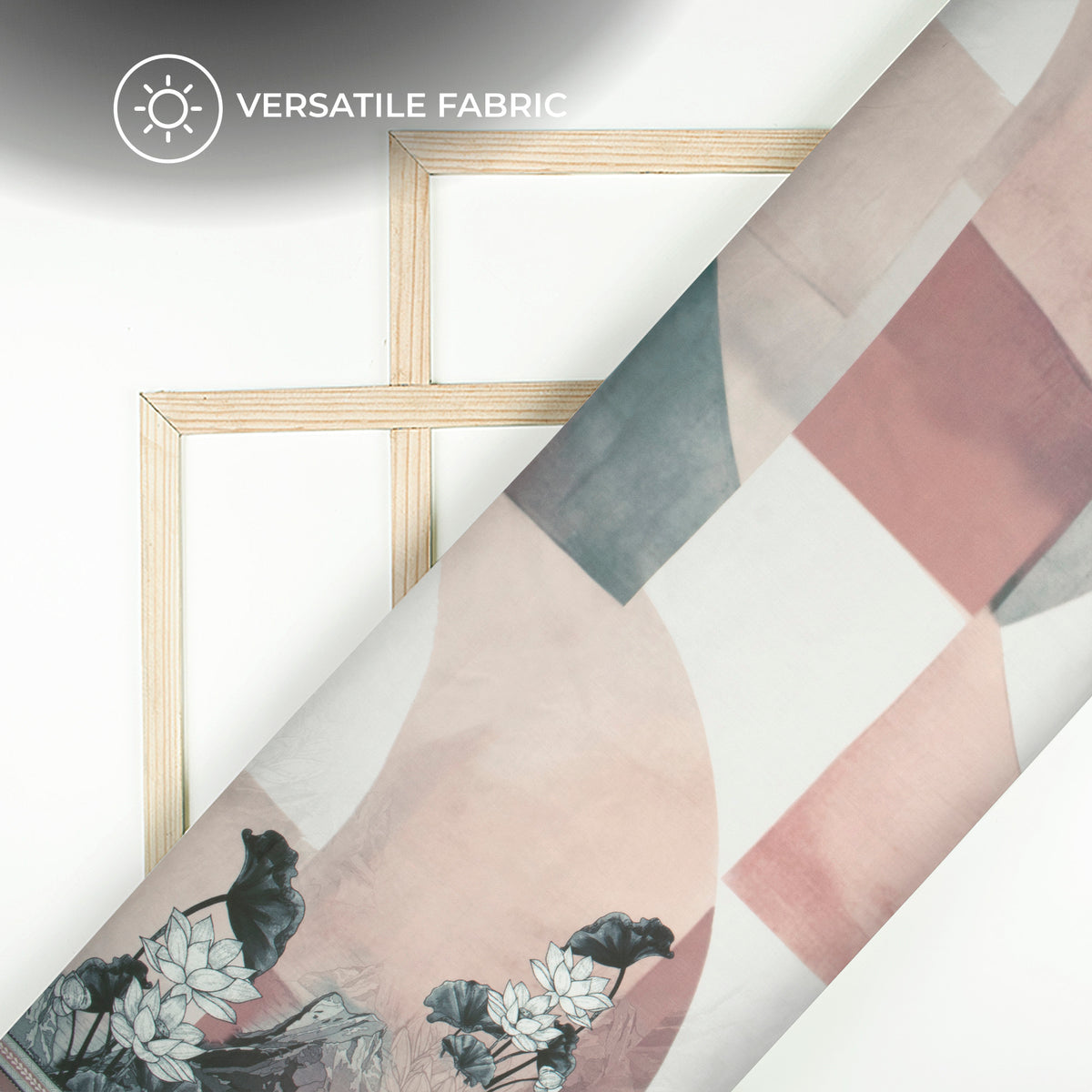 Floral Checks Digital Print Poly Glazed Cotton Fabric