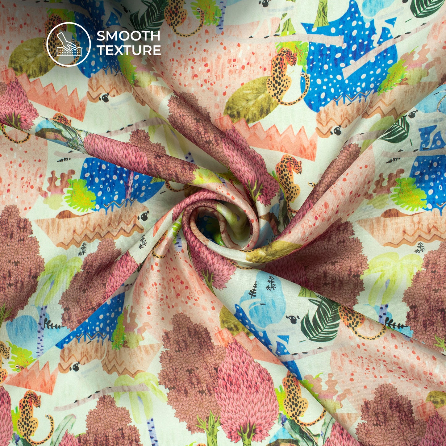 Attractive Madhubani Digital Print Georgette Satin Fabric