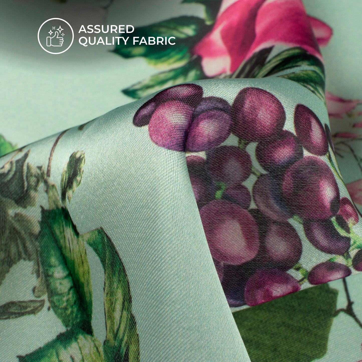 Blooming Floral Garden Digital Print Georgette Satin Fabric