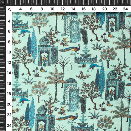 Top Selling Madhubani Digital Print Georgette Satin Fabric