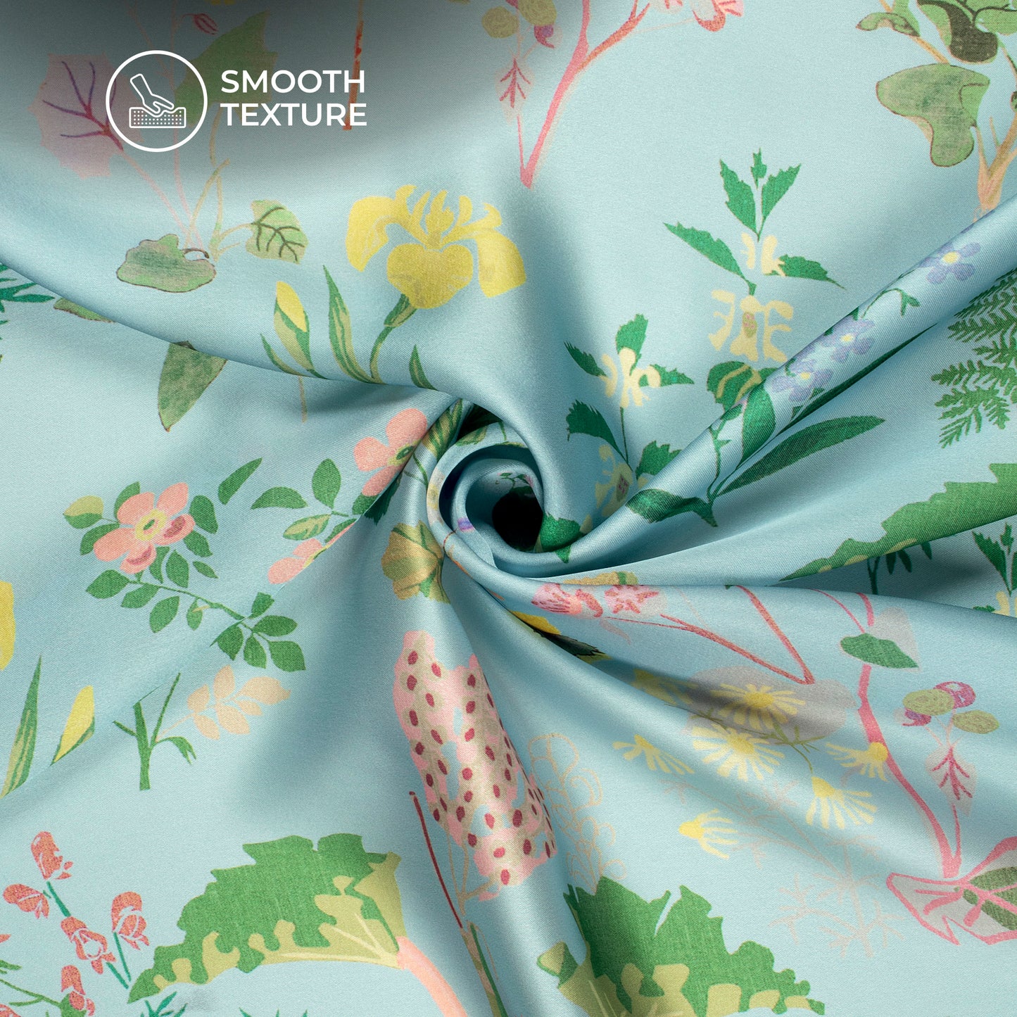 Vintage Floral Digital Print Georgette Satin Fabric