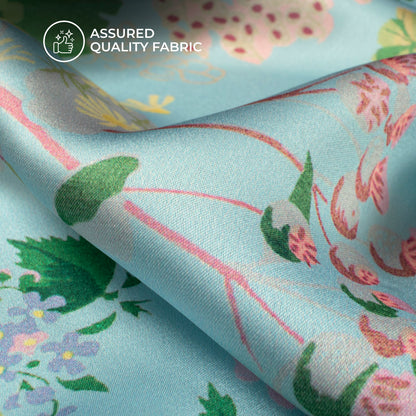 Vintage Floral Digital Print Georgette Satin Fabric