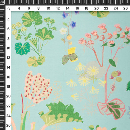 Vintage Floral Digital Print Georgette Satin Fabric