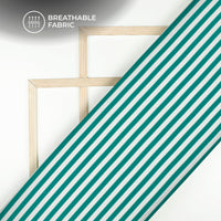 Pine Green Stripes Digital Print Muslin Fabric