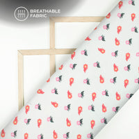 Blush Pink Floral Digital Print Muslin Fabric