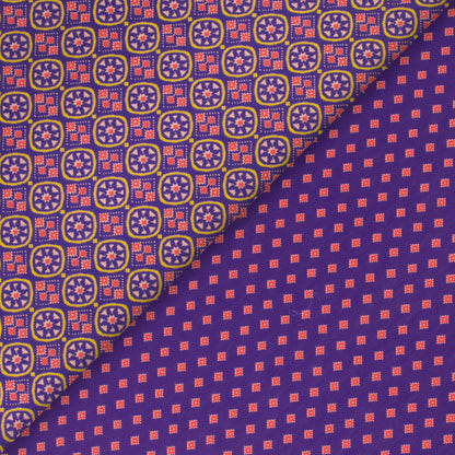 Violet Purple Patola Digital Print Muslin Fabric