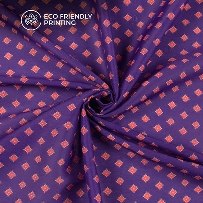 Violet Purple Patola Digital Print Muslin Fabric