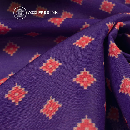 Violet Purple Patola Digital Print Muslin Fabric