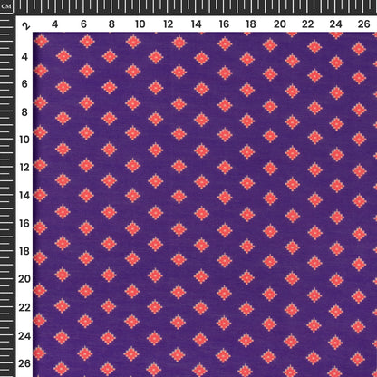 Violet Purple Patola Digital Print Muslin Fabric