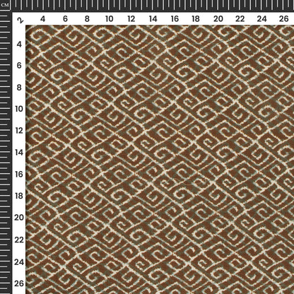 Burnt Umber Geometric Digital Print Muslin Fabric
