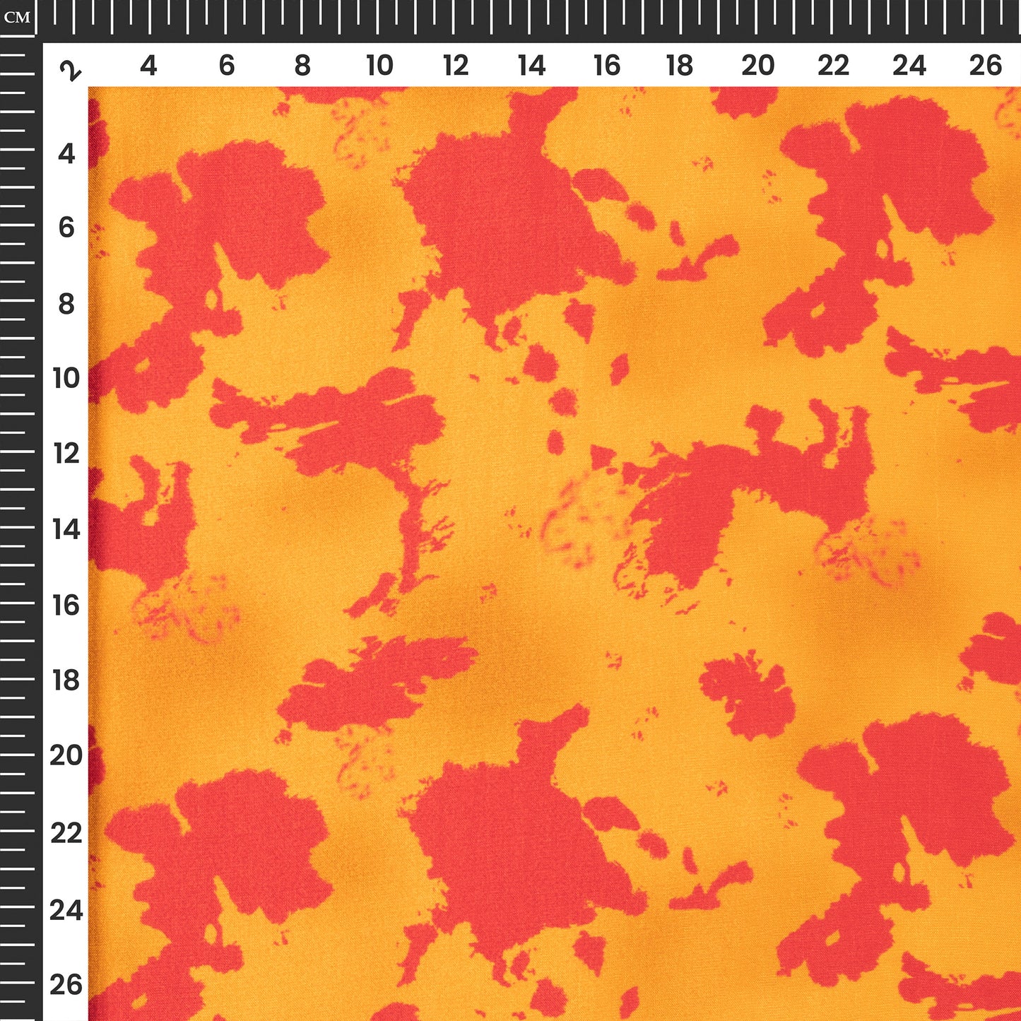 Merigold Orange Tie & Dye Digital Print Viscose Uppada Silk Fabric