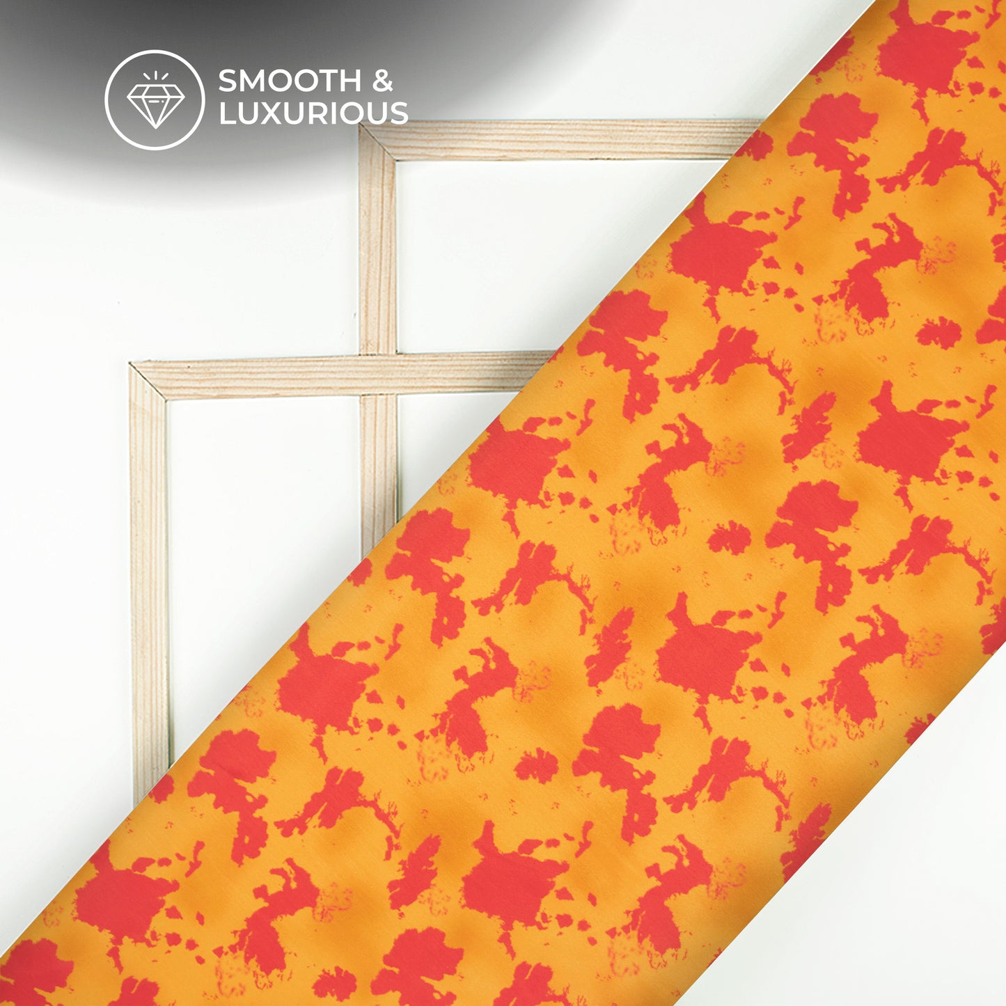Merigold Orange Tie & Dye Digital Print Viscose Uppada Silk Fabric