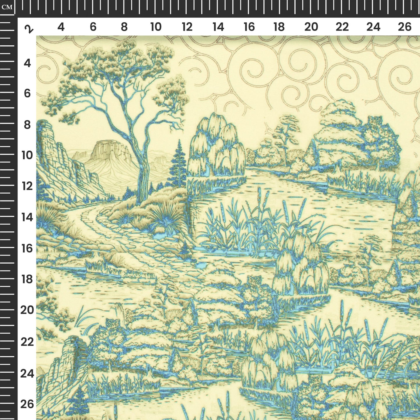 Yellow Tropical Digital Print Imported Satin Fabric