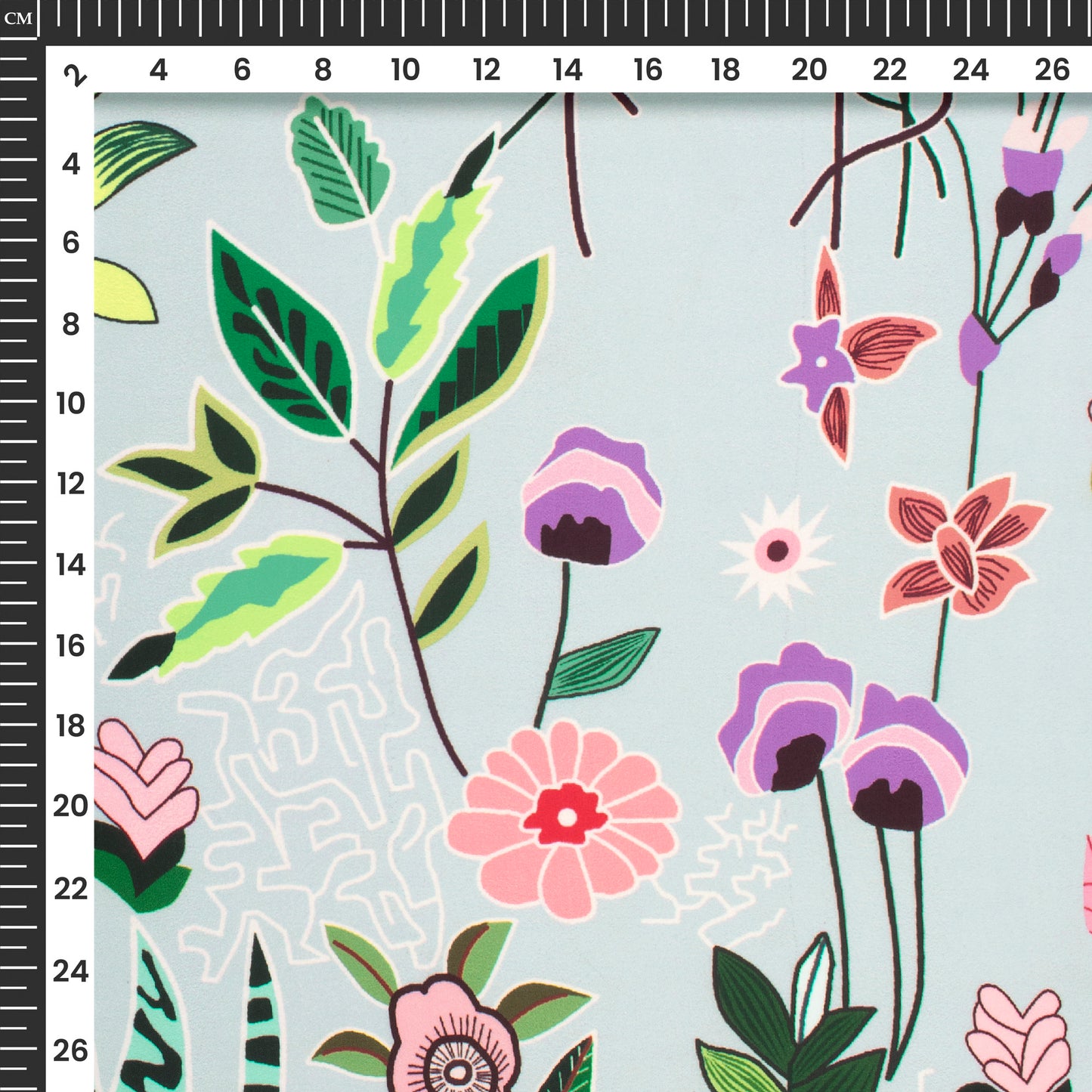 Multi-Color Floral Digital Print Imported Satin Fabric
