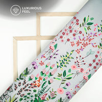 Multi-Color Floral Digital Print Imported Satin Fabric