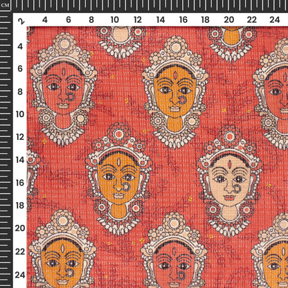 Rose Red Quirky Digital Print Kota Doria Fabric for Instagram Ready Looks