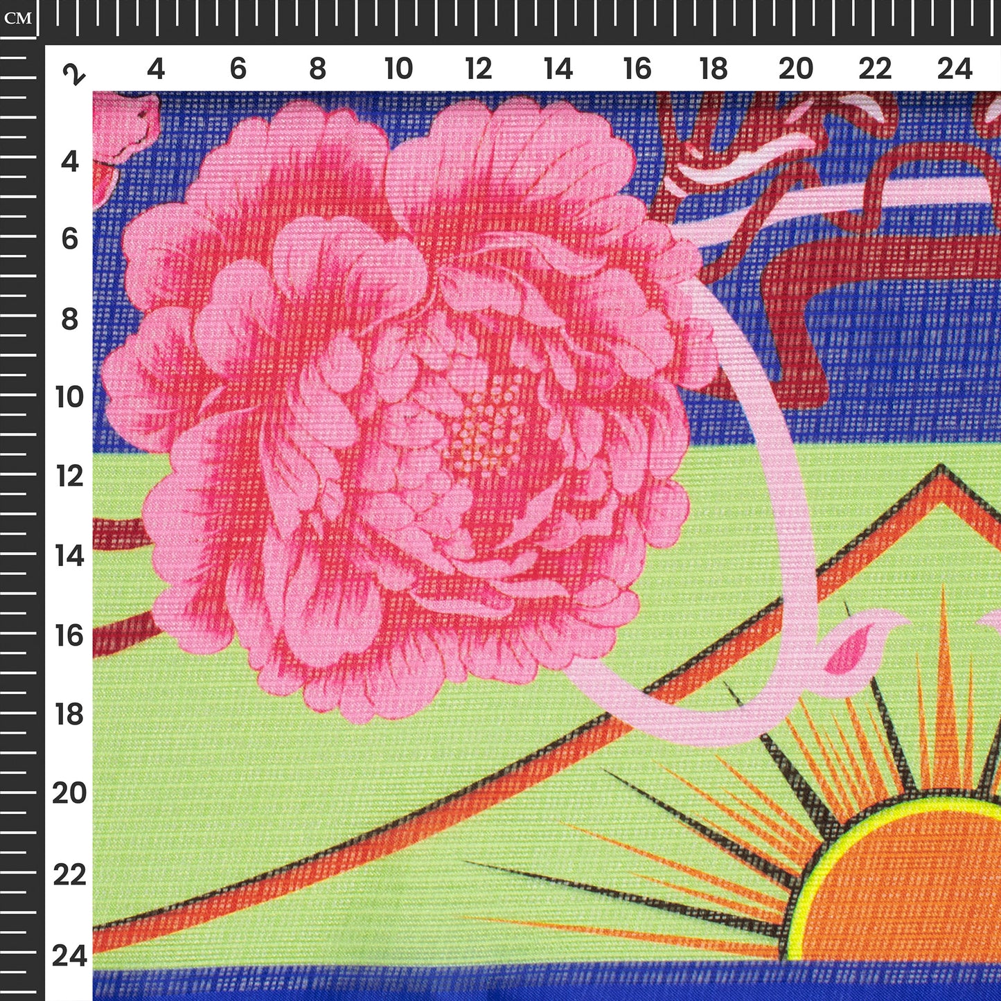Royal Blue Floral Digital Print Kota Doria Fabric for Instagram Ready Looks