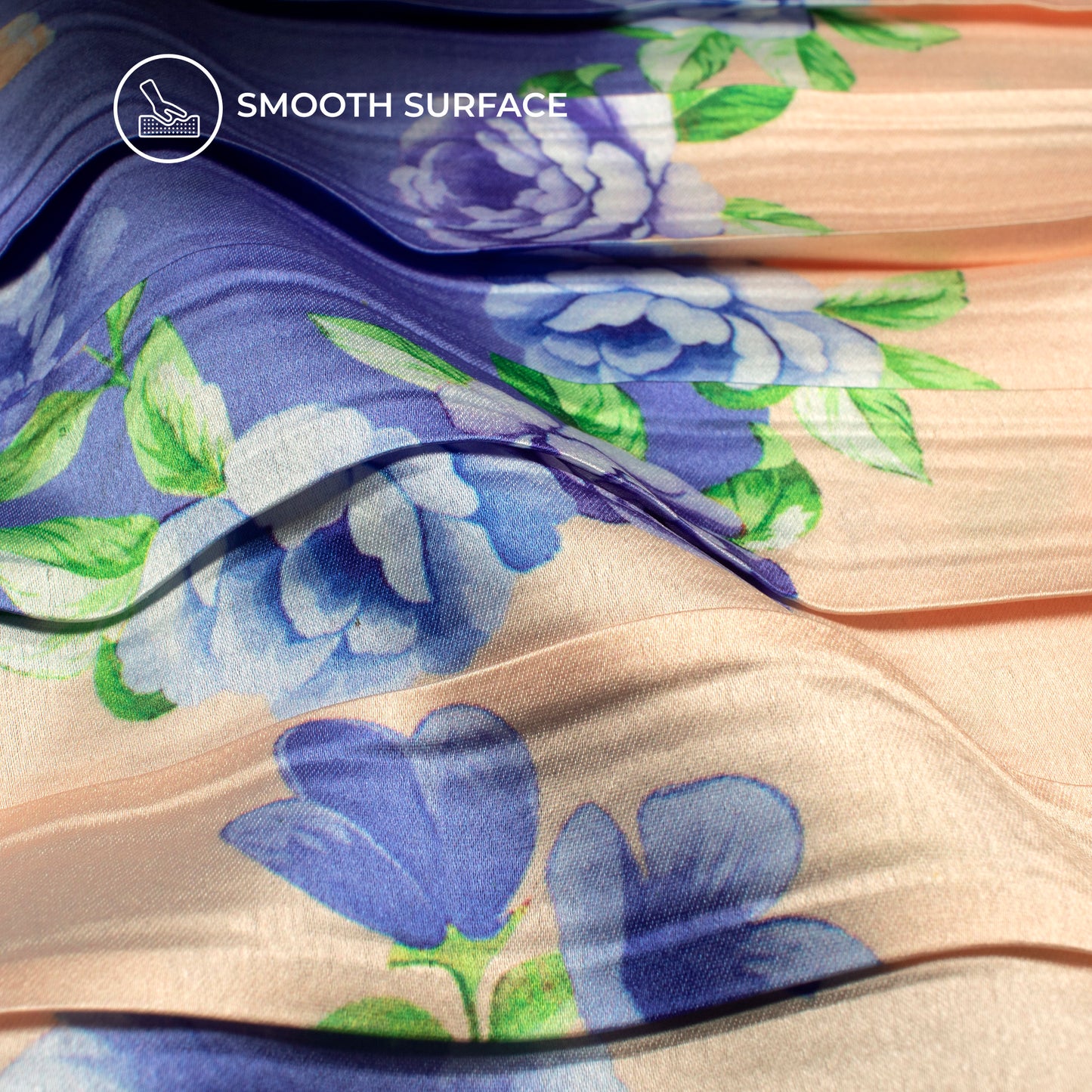 Brown Floral Digital Print Japan Satin Pleated Fabric
