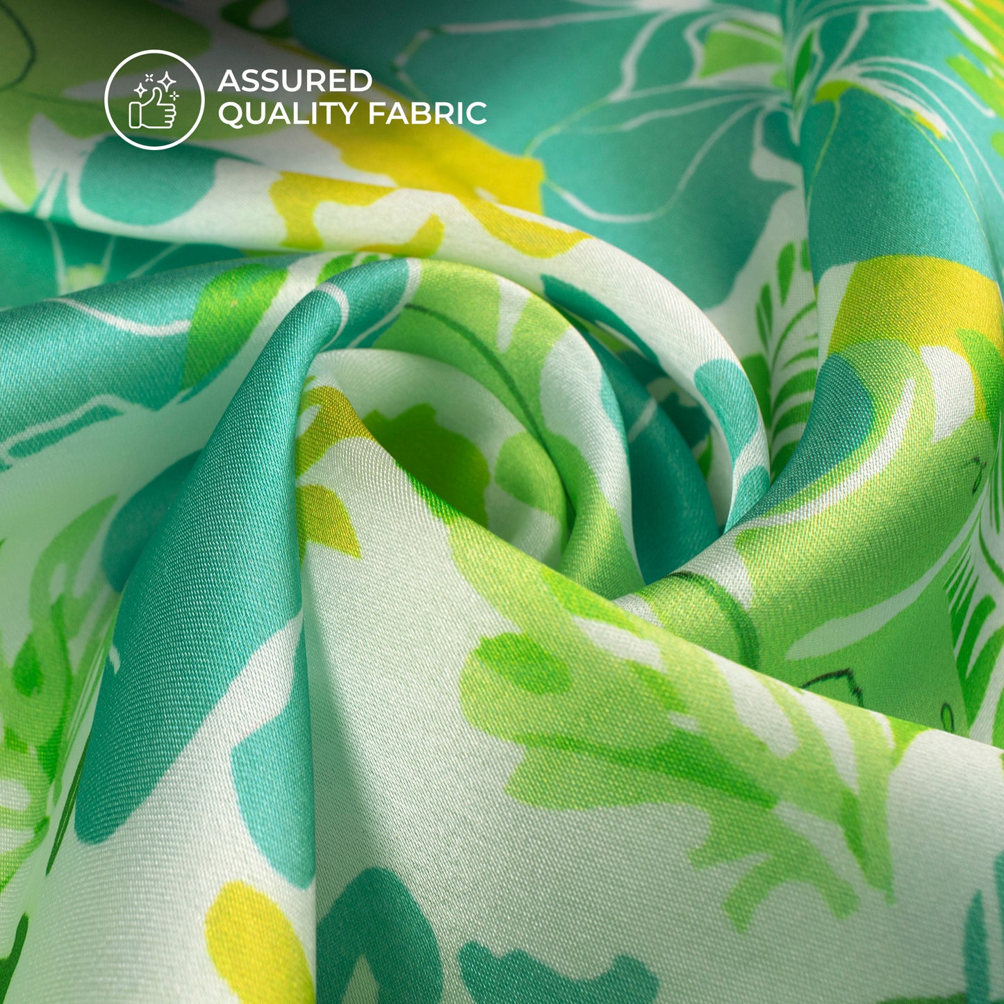 Sky Blue Floral Digital Print Georgette Satin Fabric