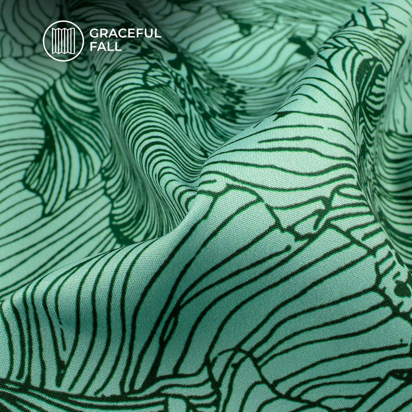 Dark Green Floral Digital Print Butter Crepe Fabric