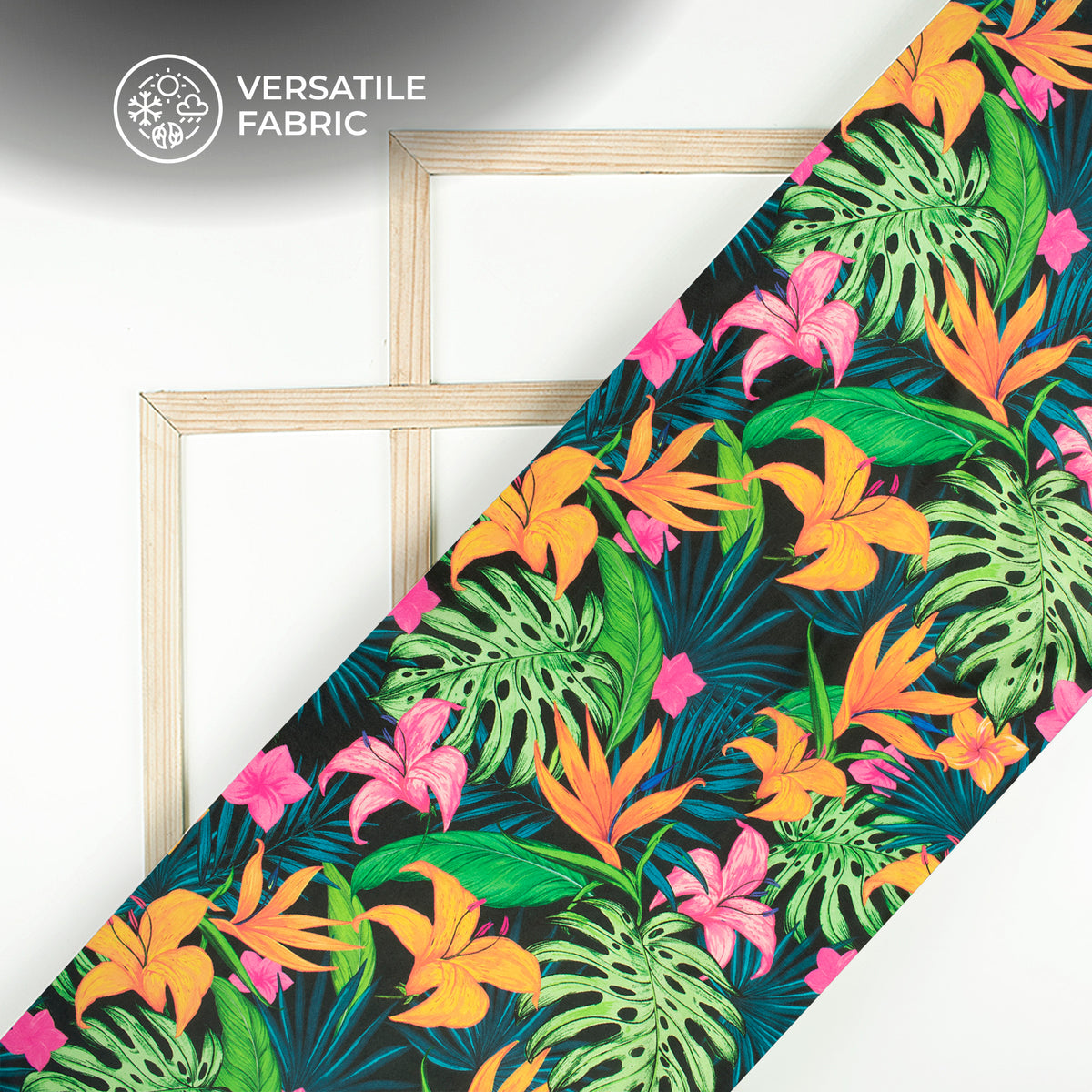Multi-Color Floral Digital Print Flat Silk Fabric