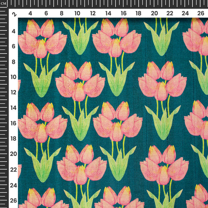 #1 Viral Lotus Fabric - Floral Art on OG Tusser Silk
