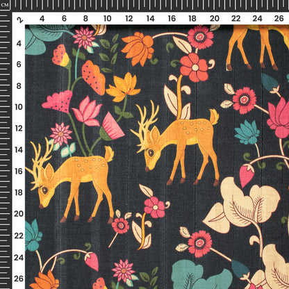 Floral Drip Digital Print Art Tusser Silk Fabric - 2026’s Fab Fav